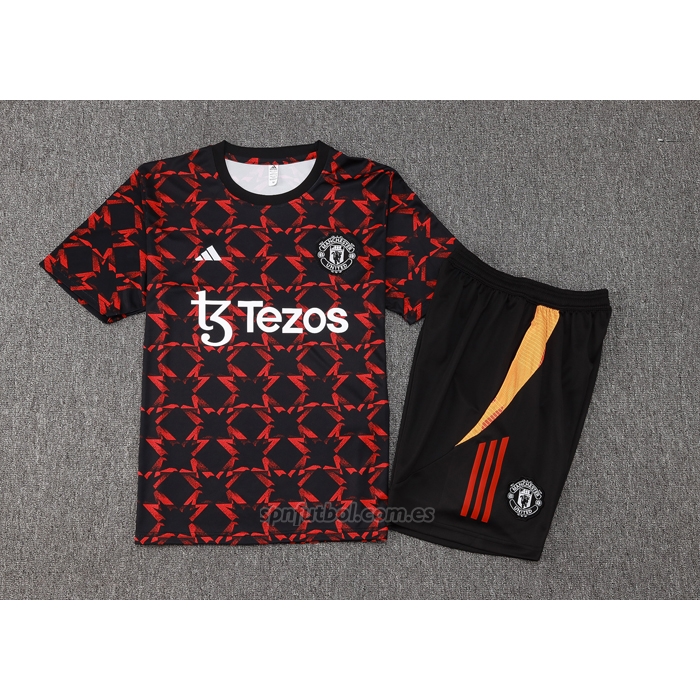 Chandal del Manchester United Manga Corta 2024-2025 Rojo - Pantalon Corto